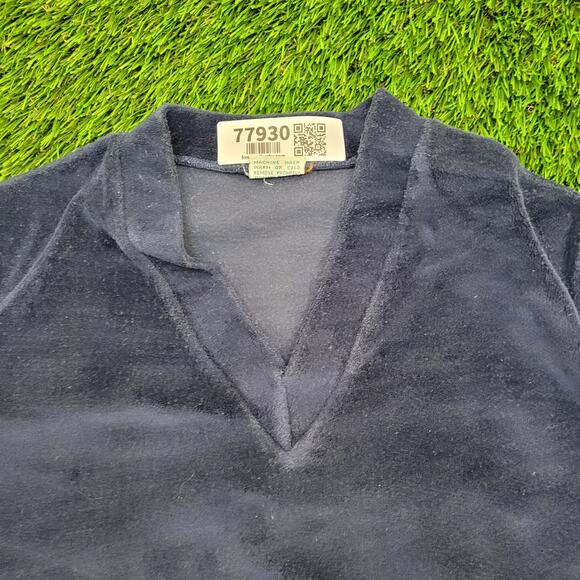 Vintage 80s Velour Sweater Womens S/M 18x23 Cropped - Picture 9 of 10